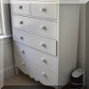 F30. Maine Cottage tall white 6-drawer dresser. 53”h x 40”w x 19”d 